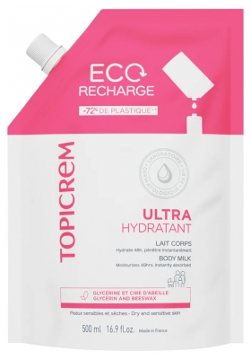 Topicrem Leite Corporal Ultra-Hidratante Eco-Recarga 500 ml