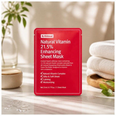 By Wishtrend Natūralių Vitaminų 21,5% Veido Kaukė 23 ml