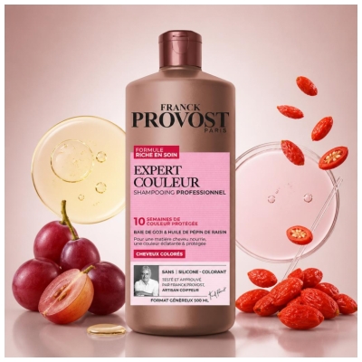 Franck Provost Expert Couleur Shampoing Professionnel Cheveux Colorés 500 ml
