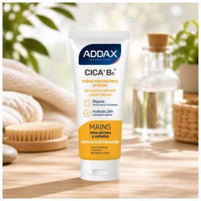 Addax Cica+ B5 Intensīvi Atjaunojošs Krēms Ļoti Sausām un Bojātām Rokām 50 ml