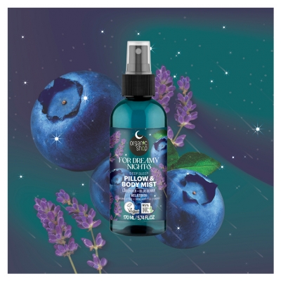 Organic Shop Dimma för Kudde och Kropp Lavendel Blåbär & Melatonin 170 ml