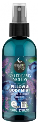 Organic Shop Kopfkissen- und Körpernebel Heidelbeerlavendel & Melatonin 170 ml