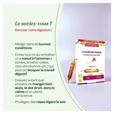 Superdiet Chardon Marie Protection du Foie Bio 20 Ampoules