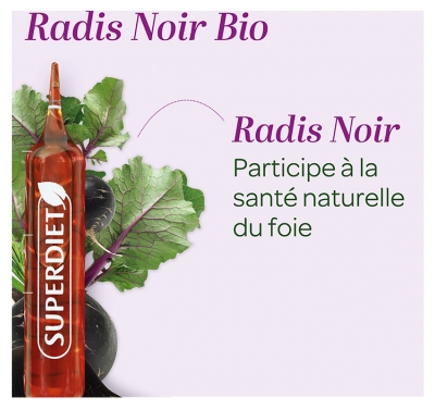 Superdiet Pur Jus Radis Noir Bio 20 Ampoules