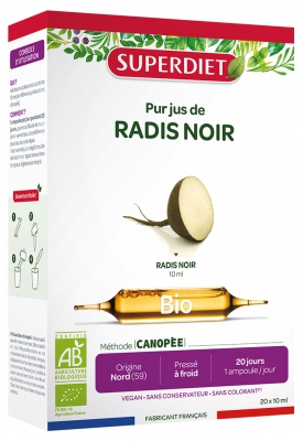 Superdiet Zumo Puro de Rábano Negro Bio 20 Ampollas