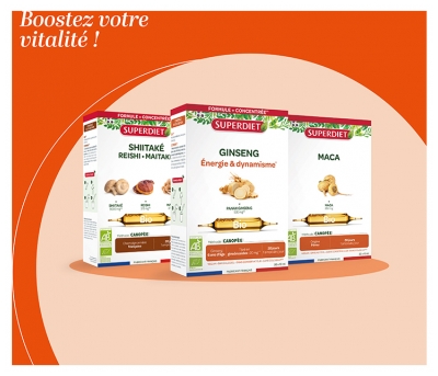 Superdiet Ginseng Énergie & Dynamisme Bio 20 Ampoules