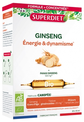 Superdiet Ginseng Energija & Dinamika Bio 20 Ampul