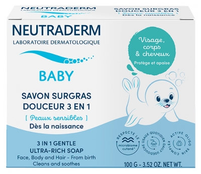 Neutraderm Baby Sæbe Overfedt Blødhed 3-i-1 100 g