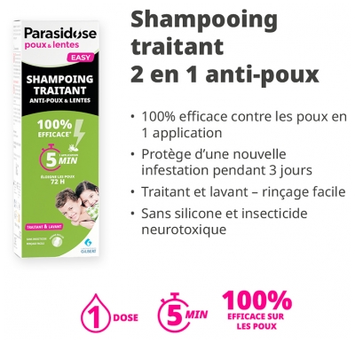 Parasidose Poux-Lentes Shampoing 2en1 100 ml + 1 Peigne