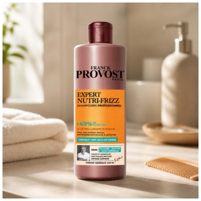 Franck Provost Expert Nutri-Frizz Shampoing Professionnel Cheveux Très Secs ou Frisés 400 ml