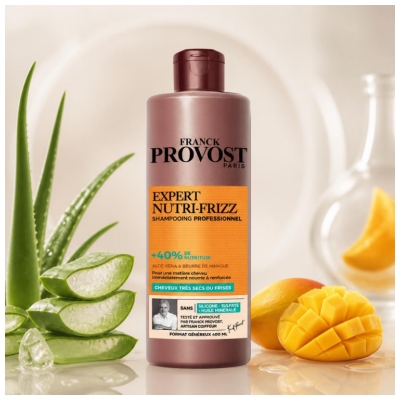 Franck Provost Expert Nutri-Frizz Shampoing Professionnel Cheveux Très Secs ou Frisés 400 ml
