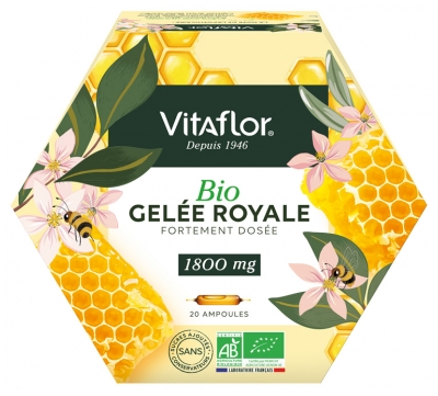 Vitaflor Bidrottninggelé 1800 mg Ekologisk 20 Ampuller