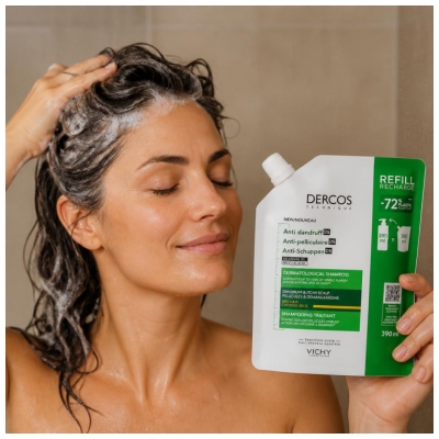 Vichy Dercos Intensyviai Veikiantis Šampūnas Nuo Pleiskanų DS Sausiems Plaukams Eco-Įpakavimas 390 ml
