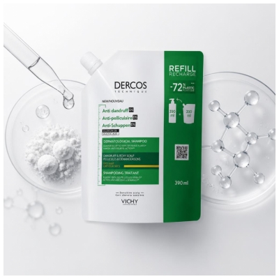 Vichy Dercos Šampon za suhe lase proti prhljaju DS Eco-polnilo 390 ml