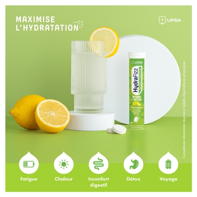 UPSA Hydrafizz Hydra+Détox 16 Comprimés Effervescents