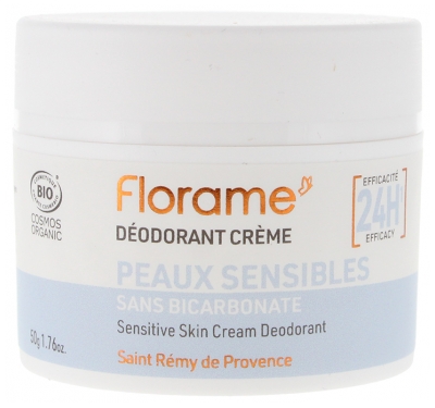 Florame 24 valandų bio kremas-dezodorantas jautriai odai 50 g