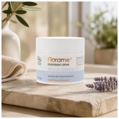 Florame 24H Deodorant Crème Bio Gevoelige Huid 50 g