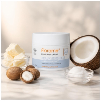 Florame 24H Deodorant Crème Bio Gevoelige Huid 50 g