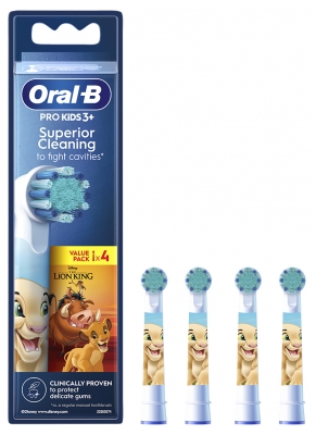 Oral-B Pro Kids 3+ Disney 3 Ans et + 4 Têtes de Rechange