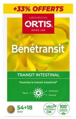 Ortis Bénétransit Střevní Pasáž 54 Tablet + 18 Tablet Zdarma
