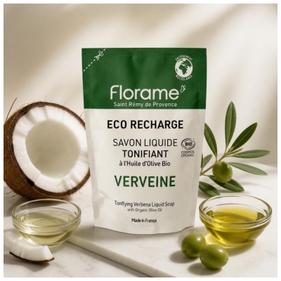 Florame Sabonete Líquido Tonificante Verbena Eco-Recarga Bio 470 ml
