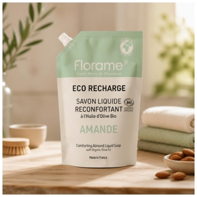Florame Beruhigende Flüssigseife Mandel Eco-Recharge Bio 470 ml