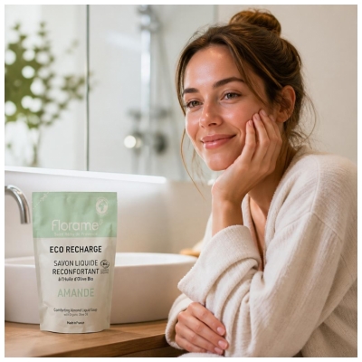 Florame Beruhigende Flüssigseife Mandel Eco-Recharge Bio 470 ml