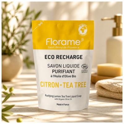 Florame Purifying Liquid Soap Lemon Tea Tree Organic Eco-Refill 470 ml