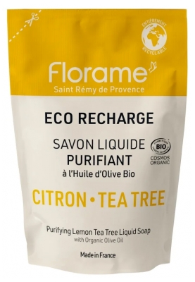 Florame Savon Liquide Purifiant Citron Tea Tree Éco-Recharge Bio 470 ml