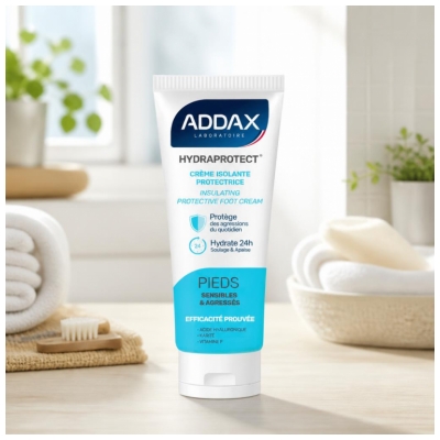 Addax Hydraprotect Izolacijska zaščitna krema za občutljiva in poškodovana stopala 100 ml