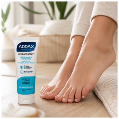 Addax Hydraprotect Izolacijska zaščitna krema za občutljiva in poškodovana stopala 100 ml