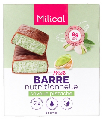 Milical 6 Barres Minceur Hyperprotéinées - Saveur : Pistache