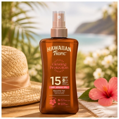 Hawaiian Tropic Beschermende Droge Olie SPF15 200 ml