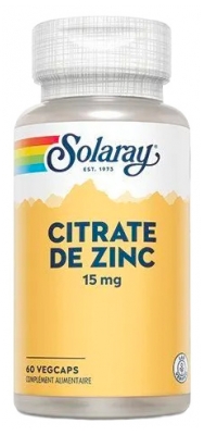 Solaray Citrato de Zinco 60 Cápsulas Vegetais