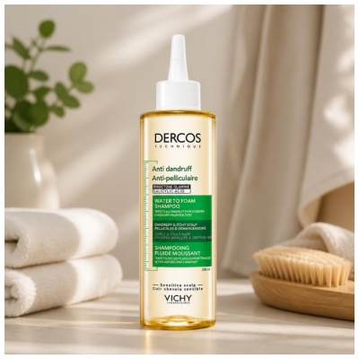 Vichy Dercos Shampoing Fluide Moussant Anti-Pelliculaire Cheveux Bouclés & Crépus 200 ml