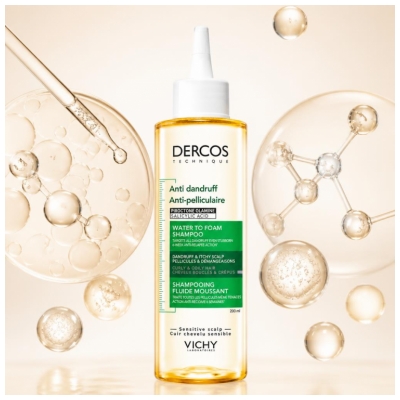 Vichy Dercos Skummende Flydende Anti-Skæl Shampoo til Krøllet & Afrohår 200 ml