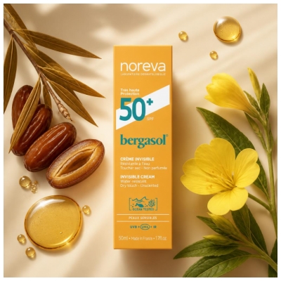 Noreva Bergasol Expert Usynlig Finish Creme SPF50+ 50 ml