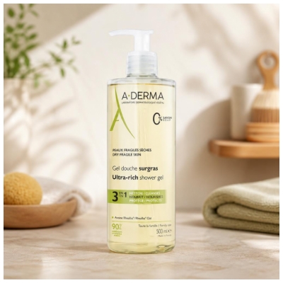 A-DERMA Überfettendes Duschgel 3in1 500 ml