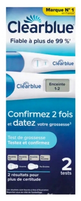 Clearblue Test de Grossesse Confirmez 2 Fois et Datez 2 Tests