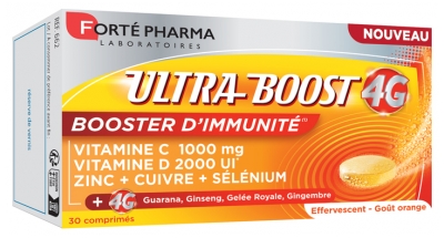 Forté Pharma Ultra Boost 4G Booster d'Immunité 30 Comprimés Effervescents