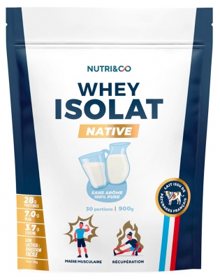 Nutri&Co Whey Isolat Native 900 g - Goût : Sans arôme