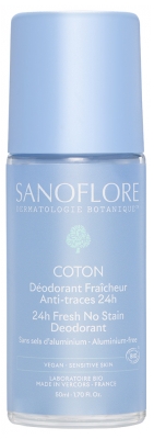 Sanoflore Déodorant Fraîcheur 24H Coton Roll-On Bio 50 ml