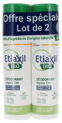 Etiaxil Desodorizante Vegetal 24H Bio Pack de 2 x 100 ml