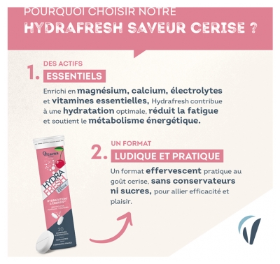 Vitavea Hydrafresh Hidratācija & Enerģija 20 Putojošās Tabletes - Garša: Cherry