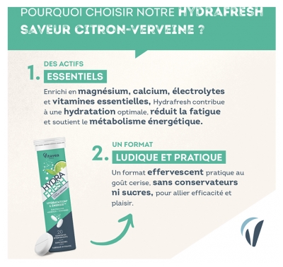 Hydrafresh Hidratación y Energía 20 Comprimidos Efervescentes - Sabor: Verbena de limón
