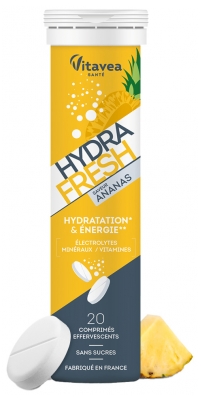 Hydrafresh Hidratación y Energía 20 Comprimidos Efervescentes - Sabor: Piña