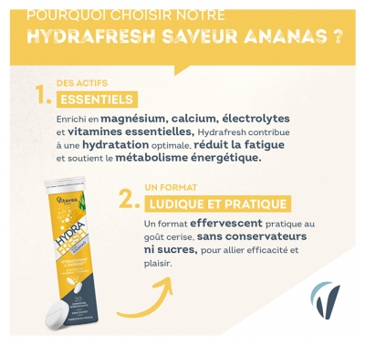Vitavea Hydrafresh Hidratare & Energie 20 Comprimate Efervescente - Gust: Ananas