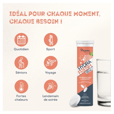 Vitavea Hydrafresh Hydratace & Energie 20 Šumivých Tablet - Chuť: Rybolov