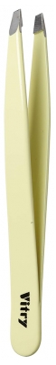Pinça de Sobrancelhas Profissional Ponta Chanfrada Inox Cor 9 cm Vitry - Cor: Amarelo