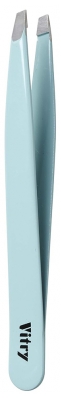 Pinça de Sobrancelhas Profissional Ponta Chanfrada Inox Cor 9 cm Vitry - Cor: Turquesa